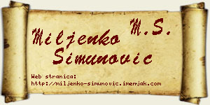 Miljenko Simunović vizit kartica